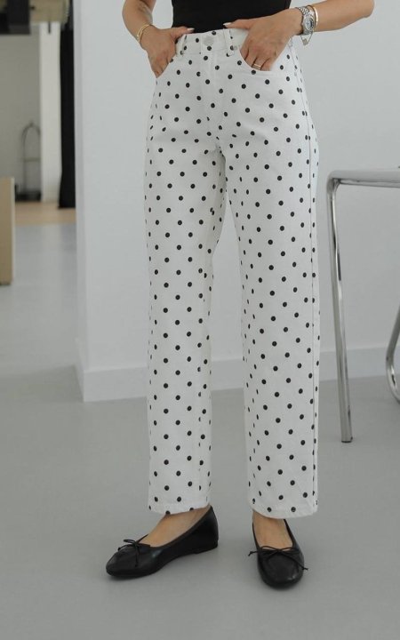 بنطلون جينز polka dot